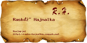 Raskó Hajnalka névjegykártya